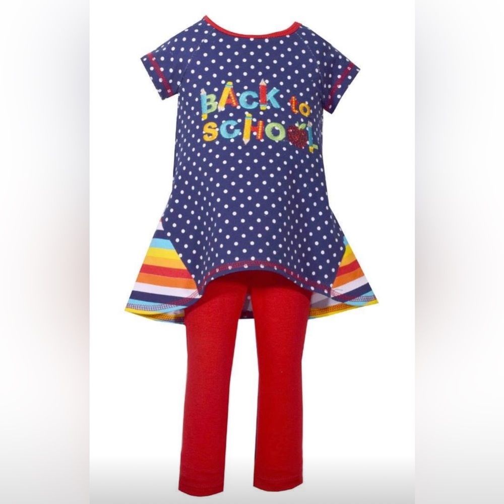 New Bonnie Jean Girls Back to school outfit size 2T 3T 4T 5 6X